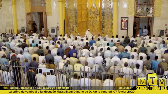 La prière du vendredi a la Mosquée Massalikoul Djinane de Dakar le 07 février 2020