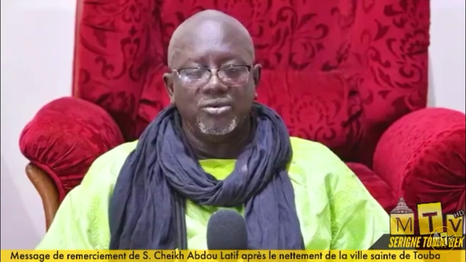 Les remerciements de Serigne cheikh abdou latif après le nettement de la ville sainte de Touba