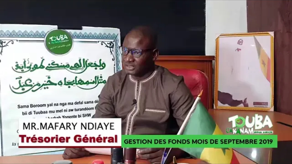 Touba ça Kanam : Gestion des Fonds du Mois de Septembre 2019