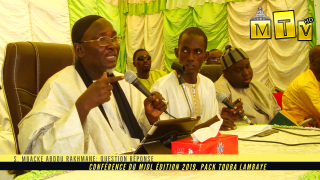 S. Mbacke Abdou Rakhmane : question réponse conférence du MjDL édition 2019, Pack Touba Lambaye