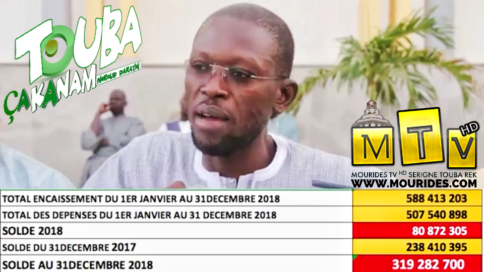 Touba Ca Kanam : Commission des finances, le bilan des dépenses 2018