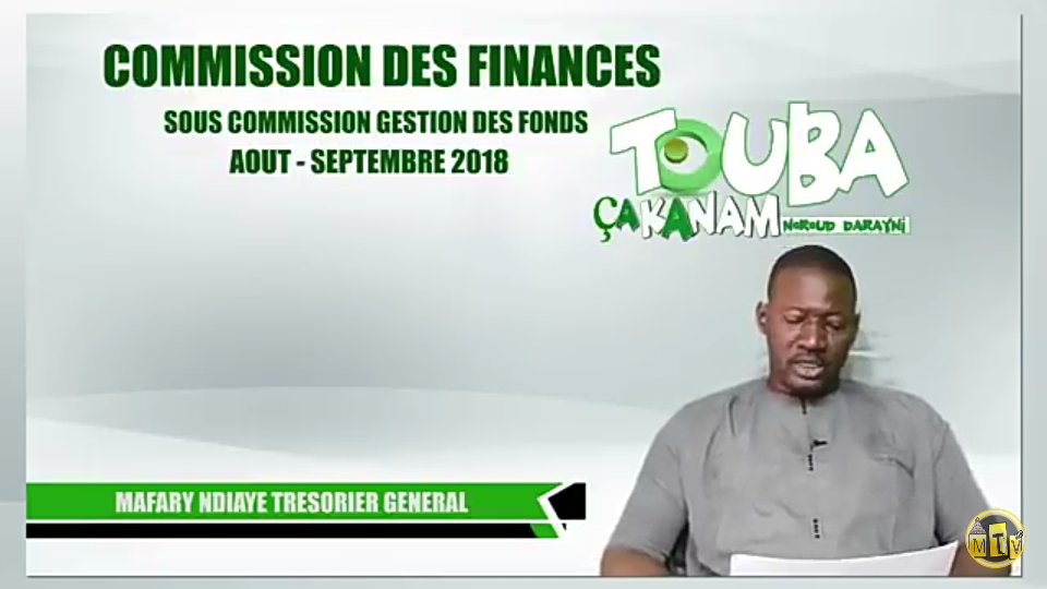 Touba Ça Kanam : Commission des finances bilan Août Septembre 2018